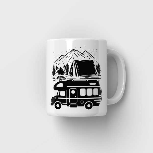 Tasse mit Camping Motiven 5 Varianten - campiix