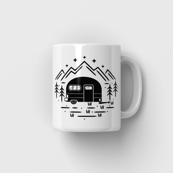 Tasse mit Camping Motiven 5 Varianten - campiix