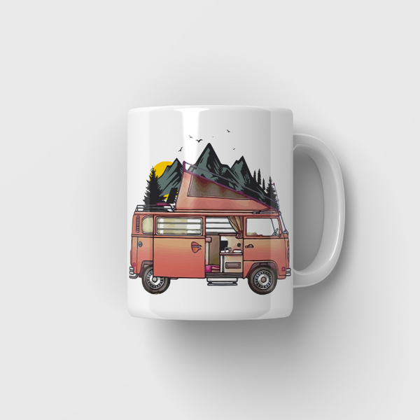 Tasse mit Camping Motiven 5 Varianten - campiix