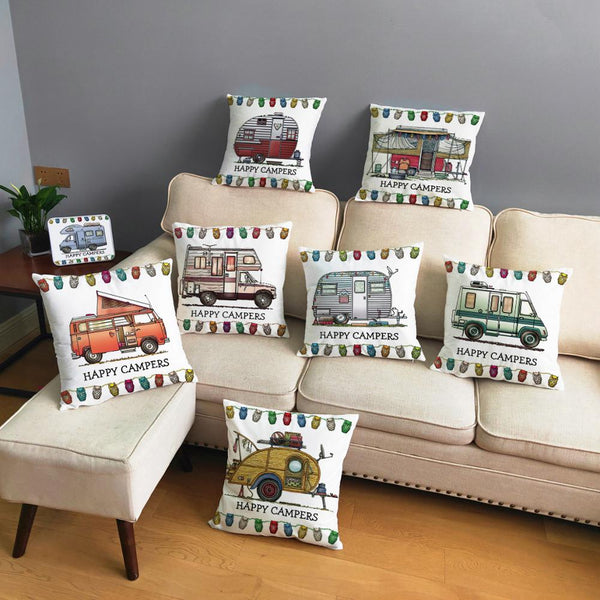 Kissenbezug Happy Camper 45x45cm 2 Stück - campiix