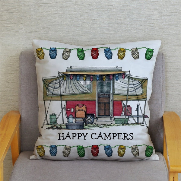 Kissenbezug Happy Camper 45x45cm 2 Stück - campiix