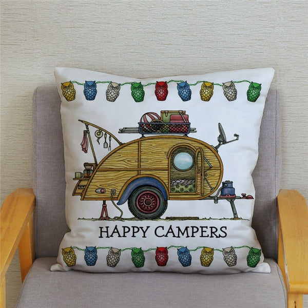 Kissenbezug Happy Camper 45x45cm 2 Stück - campiix