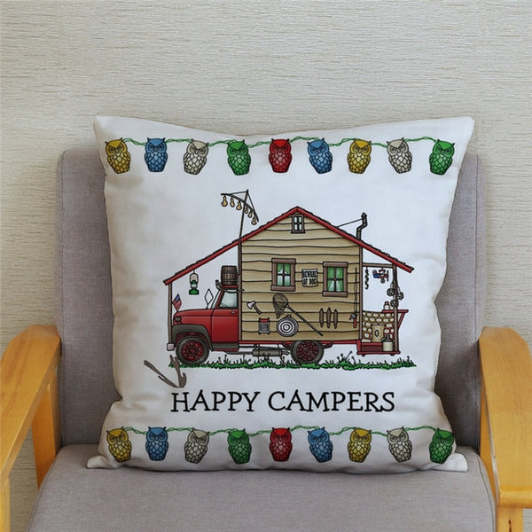 Kissenbezug Happy Camper 45x45cm 2 Stück - campiix